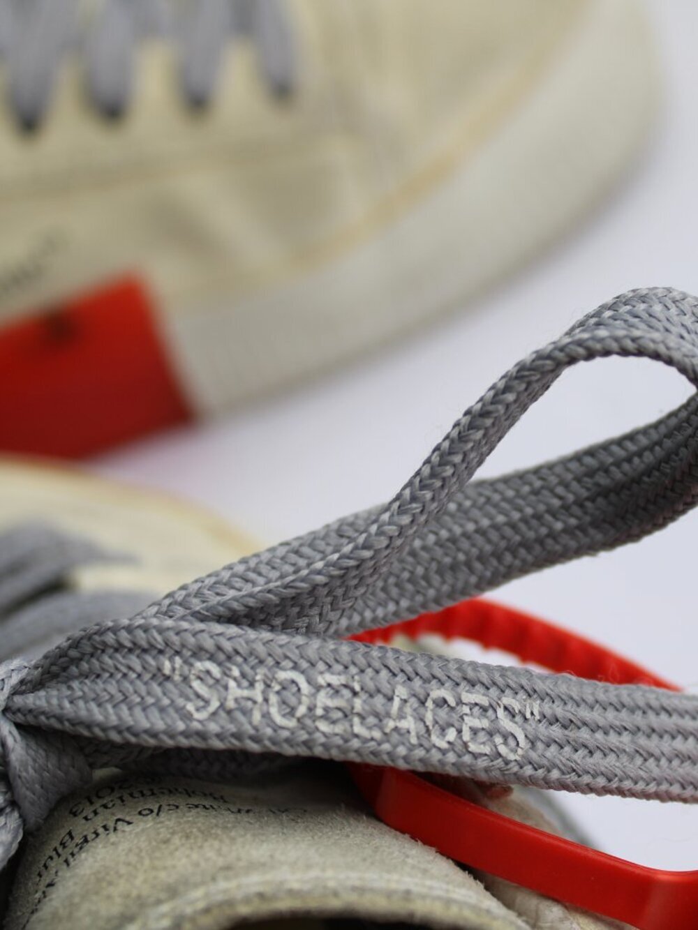 Off-White 'White Black' Striped Vulcanized Sneakers 2013 Size 38 / 7.5 US - Picture 12 of 12